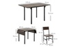 Homcom Ensemble table à manger extensible 80-118 cm 2 places design industriel - table double rabat - acier noir aspect bois photo 2