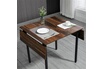 Homcom Ensemble table à manger extensible 80-118 cm 2 places design industriel - table double rabat - acier noir aspect bois photo 3