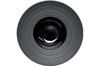chauffe plat & assiette stalgast assiette creuse porcelaine noire bord strié ø 265 à 305 mm - - 305 - porcelaine x60mm