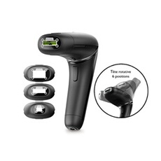 Epilateur à lumière pulsée SILK'N 7 Double lampe à tête rotative 600.000 flash 3 embouts de zone