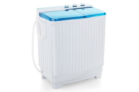 Mini lave-linge Giantex Mini Machine a Laver Portable à Double Cuve - Capacité 10,5 kg Blanc+Bleu