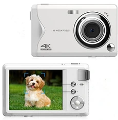 Appareil photo compact EKASN Appareil Photo Numérique 4K 48MP Zoom 16x BLANC