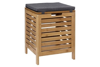 meuble de salle de bain 5five tabouret avec coffre de rangement bambou - naturel