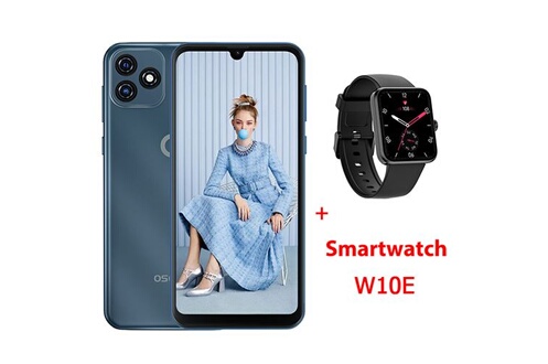 Smartphone Oscal Smartphone pas cher C20 Pro Débloqué 4G 6.088 2Go+32Go  3380mAh Bleu avec Smartwatch Blackview W10E(Noir)