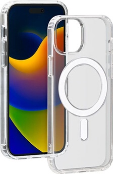 Coque iPhone 15 Plus Compatible MagSafe Hybride Transparente Bigben - vue 2