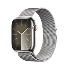 Series 9 GPS + Cellular 45 mm Boîtier en Acier Inoxydable Argent avec Bracelet Milanais Argente