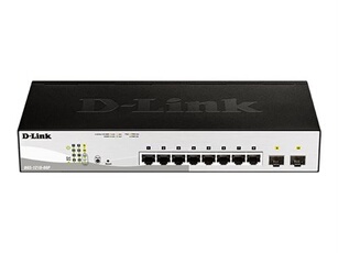 Web Smart DGS-1210-08P - Commutateur - Géré - 8 x 10/100/1000 (PoE) + 2 x Gigabit SFP - de bureau, Montable sur rack - PoE (45 W)