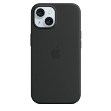 Coque en silicone avec MagSafe pour iPhone 15 - Noir