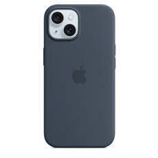 Coque en silicone avec MagSafe pour iPhone 15 - Bleu orage