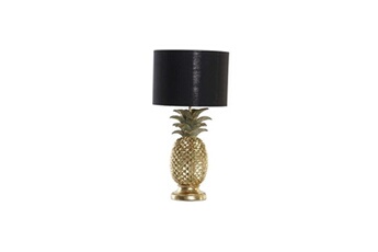 lampe de bureau generique lampe de bureau dkd home decor ananas doré polyester résine 50 w 24 24 47 cm multico