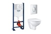 Grohe Pack WC sans bride Bau Ceramic avec abattant + Bâti support WC Rapid SL + plaque de commande chromée Start photo 1