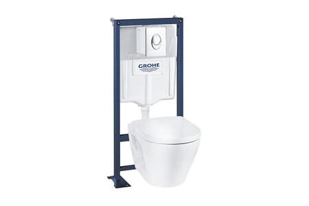 WC suspendu Grohe Pack WC suspendu sans bride céramique Solido reservoir 3 à 6 litres