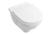 VILLEROY & BOCH Pack WC suspendu compact avec bride VILLEROY ET BOCH O Novo + abattant + plaque blanche + bâti Grohe photo 1