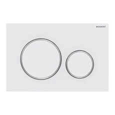 Plaque de commande WC Sigma20 double touche: blanc mat laqué, chromé brillant