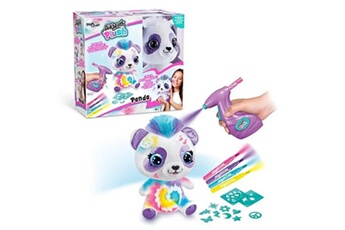 peinture enfant canal toys peluche airbrush panda à personnaliser - peluche spray art avec feutres et pochoirs - ofg 257