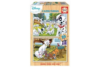 jeu d'adresse educa bois animals - dalmatiens + aristochats - 2 puzzles en bois