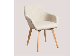chaise avec accoudoirs ervi beige crème 79 cm