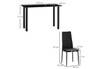 Homcom Table de salle à manger avec 4 chaises design contemporain Chesterfield acier plateau verre trempé PVC effet capitonné noir photo 3