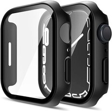 Accessoires bracelet et montre connectée Phonillico Coque compatible avec Apple Watch 45mm Serie 9 - Protection rigide étui noir écran verre trempé®