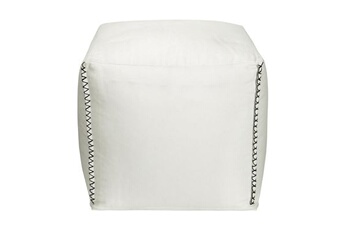 pouf vente-unique.com pouf en coton blanc ourika