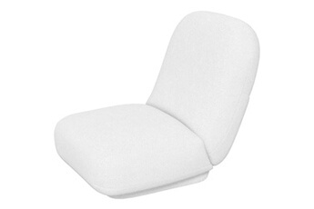 fauteuil de relaxation homcom fauteuil paresseux grand confort épaisse assise 25 cm doux revêtement tissu toucher laine d'agneau blanc cassé