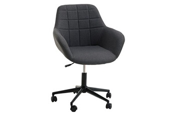 fauteuil de bureau idimex fauteuil de bureau yankee chaise pivotante avec accoudoirs, siège à roulettes réglable en hauteur, revêtement en tissu gris foncé