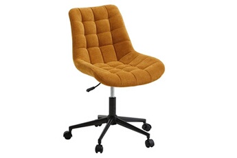 fauteuil de bureau idimex chaise de bureau vasilo en velours côtelé jaune moutarde