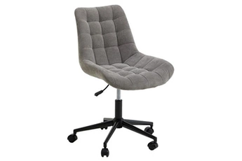fauteuil de bureau idimex chaise de bureau vasilo fauteil en velours côtelé gris avec piétement en métal laqué noir