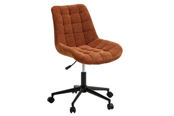 fauteuil de bureau idimex chaise de bureau vasilo en velours côtelé rouge brique