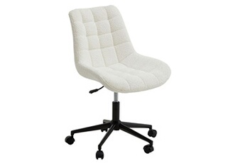 fauteuil de bureau idimex chaise de bureau task en tissu bouclé pilou blanc