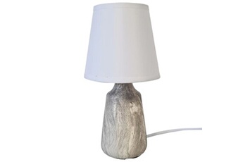lampe à poser unimasa lampe en céramique de couleur beige - 24.5x13x13 cm
