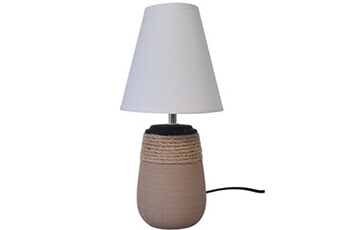 lampe à poser unimasa lampe en céramique et corde 31 cm