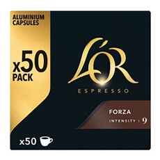 Café Capsules Forza Intensité 9 Compatibles Nespresso 'or La Boîte De 50 Capsules