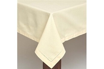 torchon homescapes nappe de table rectangulaire en coton unie crème - 137 x 178 cm