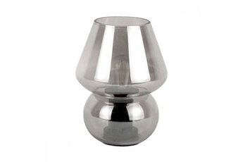 lampe à poser present time - lampe glass vintage led h20cm - chrome -