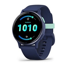 Vivoactive 5, Metallic Blue avec bracelet bleu marine