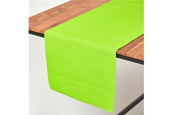chemin de table en coton uni, citron vert