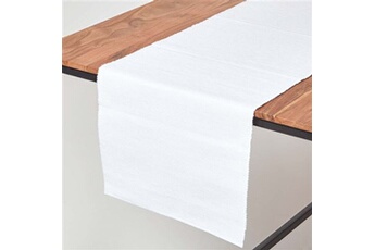 chemin de table en coton uni, blanc