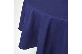 nappe de table homescapes nappe de table ronde en coton unie bleu marine - 178 cm