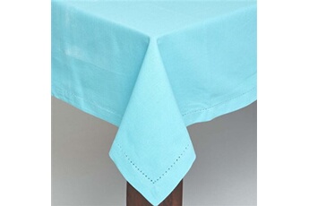nappe de table homescapes nappe de table carrée en coton unie bleu - 137 x 137 cm