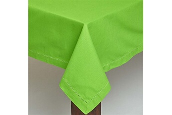 nappe de table homescapes nappe de table rectangulaire en coton unie citron vert - 137 x 228 cm