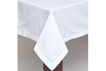 nappe de table homescapes nappe de table carrée en coton unie blanc - 137 x 137 cm