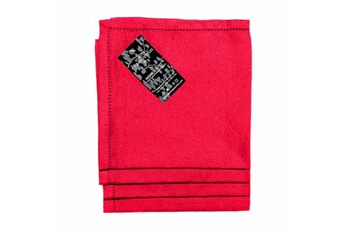 serviette de table homescapes serviettes de table noël en coton, lot de 4, rouge