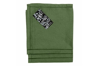 serviette de table homescapes lot de 4 serviettes de table en coton, vert foncé
