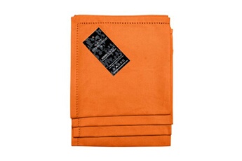 serviette de table homescapes lot de 4 serviettes de table en coton, orange