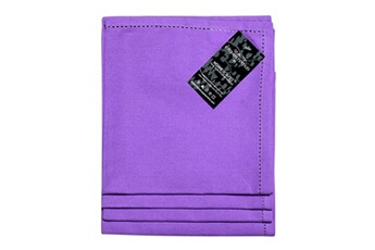 serviette de table homescapes lot de 4 serviettes de table en coton, violet
