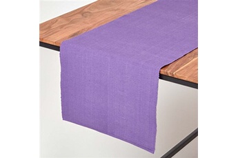 chemin de table homescapes chemin de table en coton uni, violet