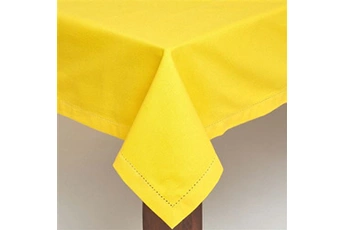 nappe de table homescapes nappe de table carrée en coton unie jaune - 137 x 137 cm