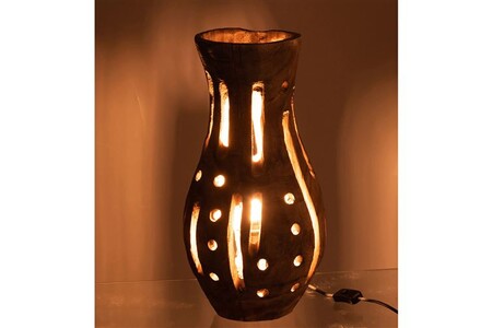 Lampe à poser Maison et Styles Lampe ancienne 27x27x47 cm en bois de saule