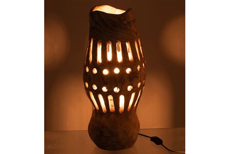 Lampe à poser Maison et Styles Lampe ancienne 25x22x49 cm en bois de saule